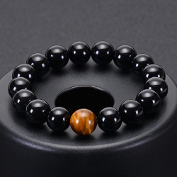 Tiger eye Natural Black Onyx with Stone Beads