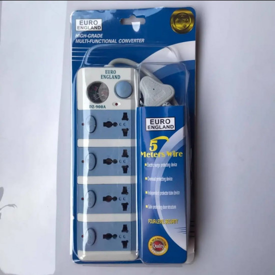 4 Way Euro England High Grade Power Extension Cord