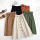 Button High Waist Female Pleated School Skirt. Button High Waist Female Pleated School Skirt.