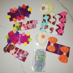 SET OF GIRLS HAIR ROPES AND CLIPS