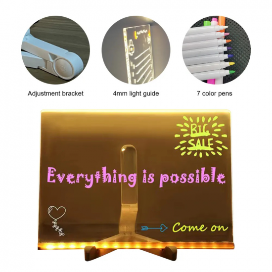 Acrylic Large Led Note Board with Light Acrylic Large Led Note Board with Light
