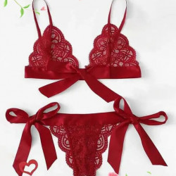 Sexy Silk Triangle Bralette and cheeky