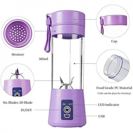 USB Charging 6 Blades Portable Juicer Juice Smooth