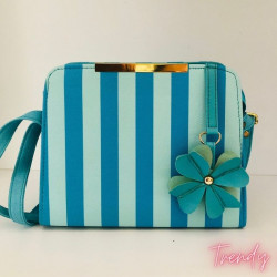 Female Fashionable Shoulder Handbags - Blue & White - 07/BB/0006