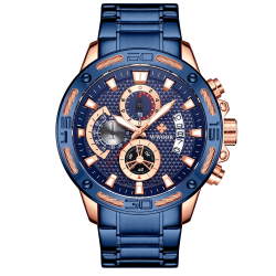 WOOR Luxury Blue Watch Men's