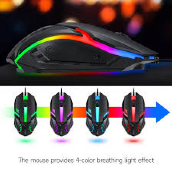 T-Wolf V1 RGB Breathing Light Gaming Mouse 1200DPI