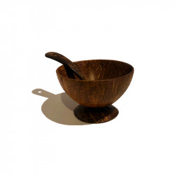 COCONUT SHELL DESERT CUP WITH SPOON