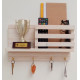 Wooden Wall Decorative Shelf  With Key Hooks.