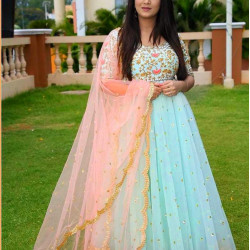 NEW EMBROIDERED ANARKALI SILK FROCK