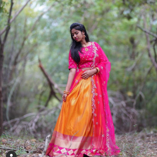 Half Saree Lehanga with blouse Half Saree Lehanga with blouse