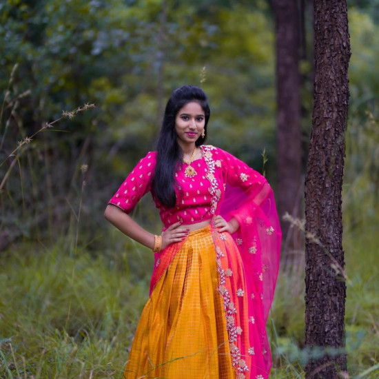 Half Saree Lehanga with blouse Half Saree Lehanga with blouse