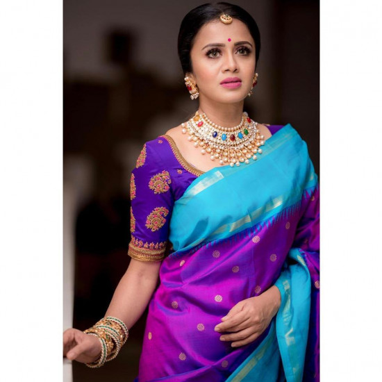 Art Silk Jacquard Saree With Unstitched Blouse Art Silk Jacquard Saree With Unstitched Blouse