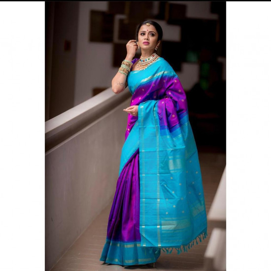 Art Silk Jacquard Saree With Unstitched Blouse Art Silk Jacquard Saree With Unstitched Blouse