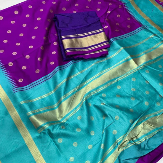 Art Silk Jacquard Saree With Unstitched Blouse Art Silk Jacquard Saree With Unstitched Blouse