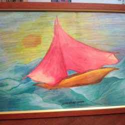 "Sailing" Crayon Wall Art