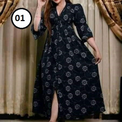 Front Button Long Dress