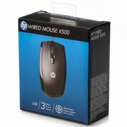 HP X500 Optical Wired USB Mouse 3 Buttons