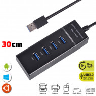 4 Port USB 3.0 Hub Super Speed with 30CM Cable