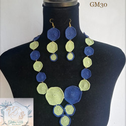 Crochet Necklace with Earrings