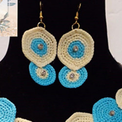 Crochet Necklace with Earrings