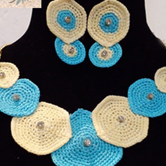 Crochet Necklace with Earrings