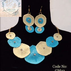 Crochet Necklace with Earrings