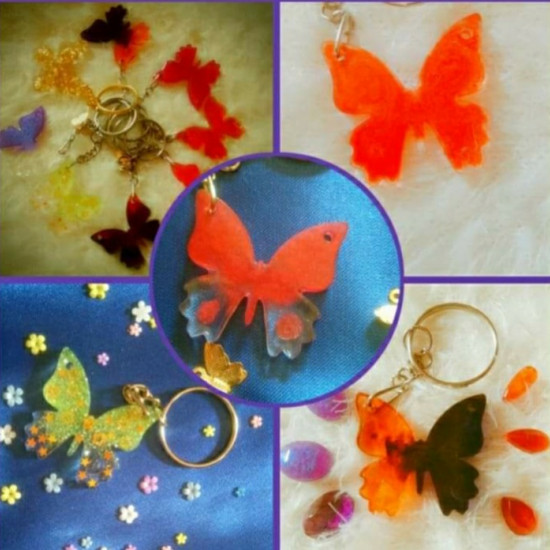 Resin Butterfly Key Tag