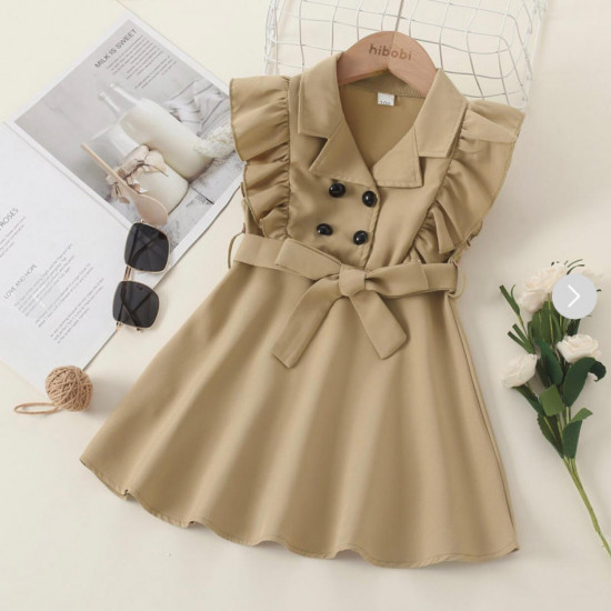 Bowknot Décor Lapel Dress Bowknot Décor Lapel Dress