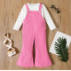 Long-Sleeve Tee and Button Flared Overalls Set Long-Sleeve Tee and Button Flared Overalls Set