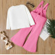 Long-Sleeve Tee and Button Flared Overalls Set Long-Sleeve Tee and Button Flared Overalls Set