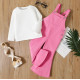 Long-Sleeve Tee and Button Flared Overalls Set Long-Sleeve Tee and Button Flared Overalls Set
