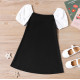 Square Neck Bowknot design short-sleeve dress