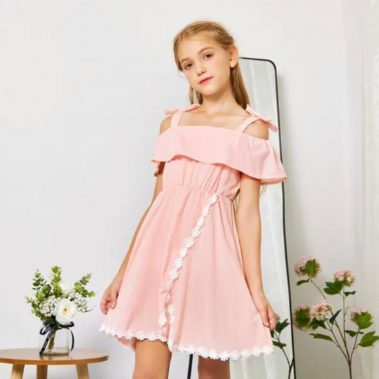 Lase Bowknot Deco Slip Dress Lase Bowknot Deco Slip Dress