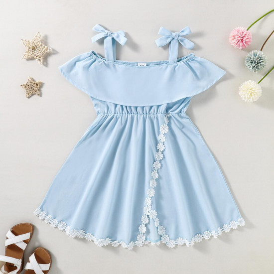 Lase Bowknot Deco Slip Dress Lase Bowknot Deco Slip Dress
