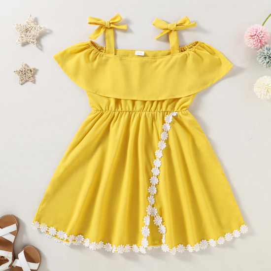 Lase Bowknot Deco Slip Dress Lase Bowknot Deco Slip Dress