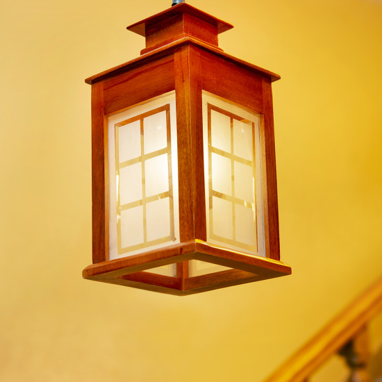 Square ceiling mounted with crown hood lamp