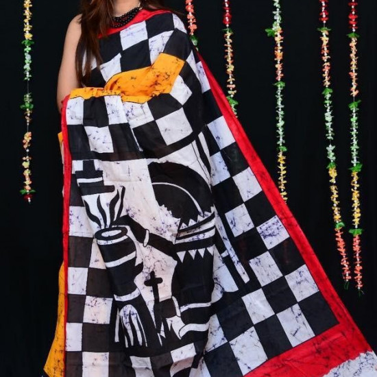 COTTON BATIK SAREE - INDIAN COTTON BATIK COTTON BATIK SAREE - INDIAN COTTON BATIK