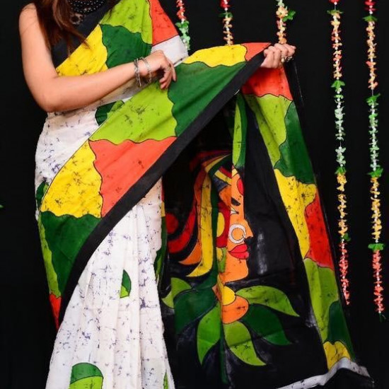 COTTON BATIK SAREE - INDIAN COTTON BATIK COTTON BATIK SAREE - INDIAN COTTON BATIK