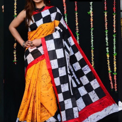 COTTON BATIK SAREE - INDIAN COTTON BATIK