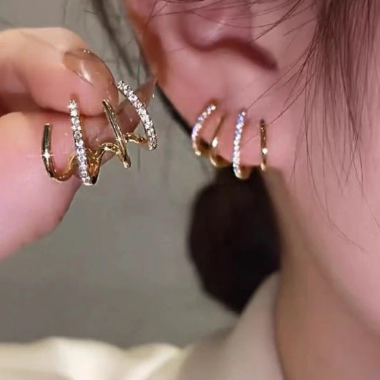 Rhinestone Decor Ear Cuff earring for Woman