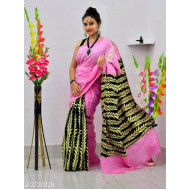 INDIAN Kesh Cotton Saree - Pink