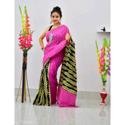 INDIAN Kesh Cotton Saree - Pink