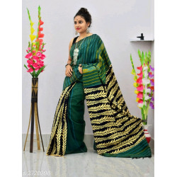 INDIAN KESH COTTON SAREE - GAREEN