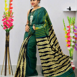 INDIAN KESH COTTON SAREE - GAREEN